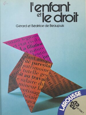 cover image of L'enfant et le droit